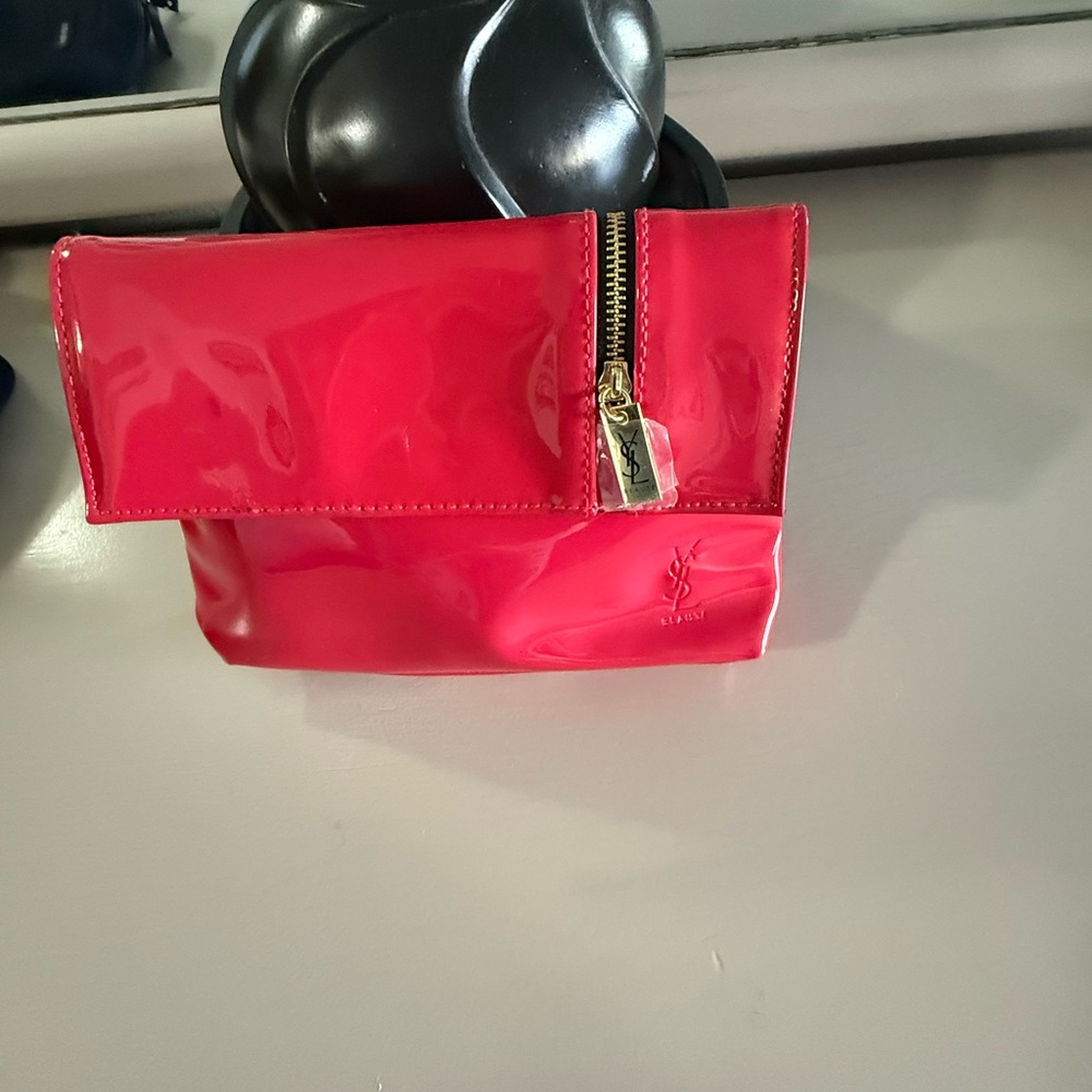 Yves Saint Laurent Vibrant Pink Patent Cosmetic Bag